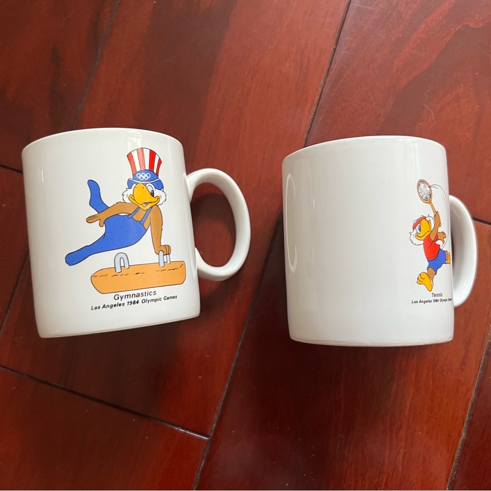1984 Olympics Gymnastics and Tennis Mugs